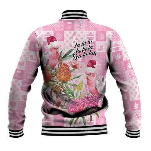 Sweet Pink Cockatoo’s Aussie Santa Baseball Jacket Australia Christmas Vibes - Aussie Hoodie