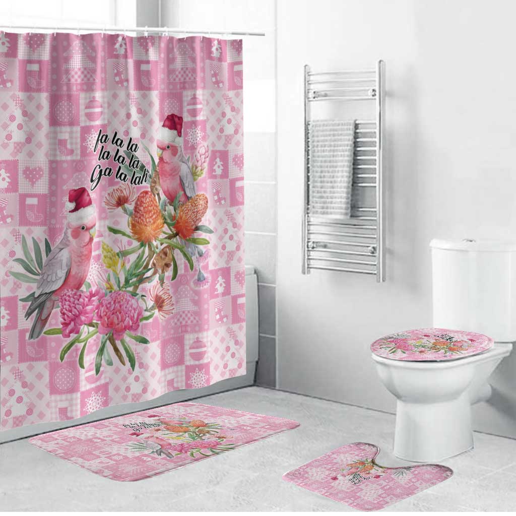 Sweet Pink Cockatoo’s Aussie Santa Bathroom Set Australia Christmas Vibes - Aussie Hoodie