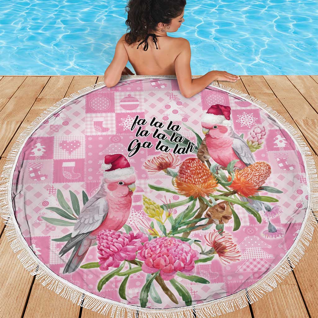 Sweet Pink Cockatoo’s Aussie Santa Beach Blanket Australia Christmas Vibes - Aussie Hoodie