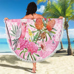 Sweet Pink Cockatoo’s Aussie Santa Beach Blanket Australia Christmas Vibes - Aussie Hoodie