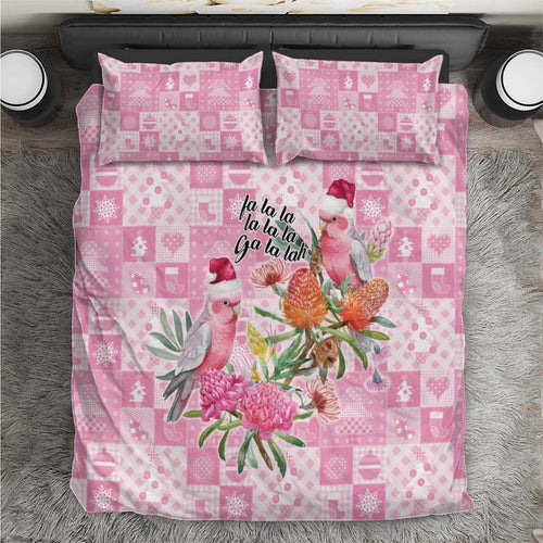 Sweet Pink Cockatoo’s Aussie Santa Bedding Set Australia Christmas Vibes - Aussie Hoodie