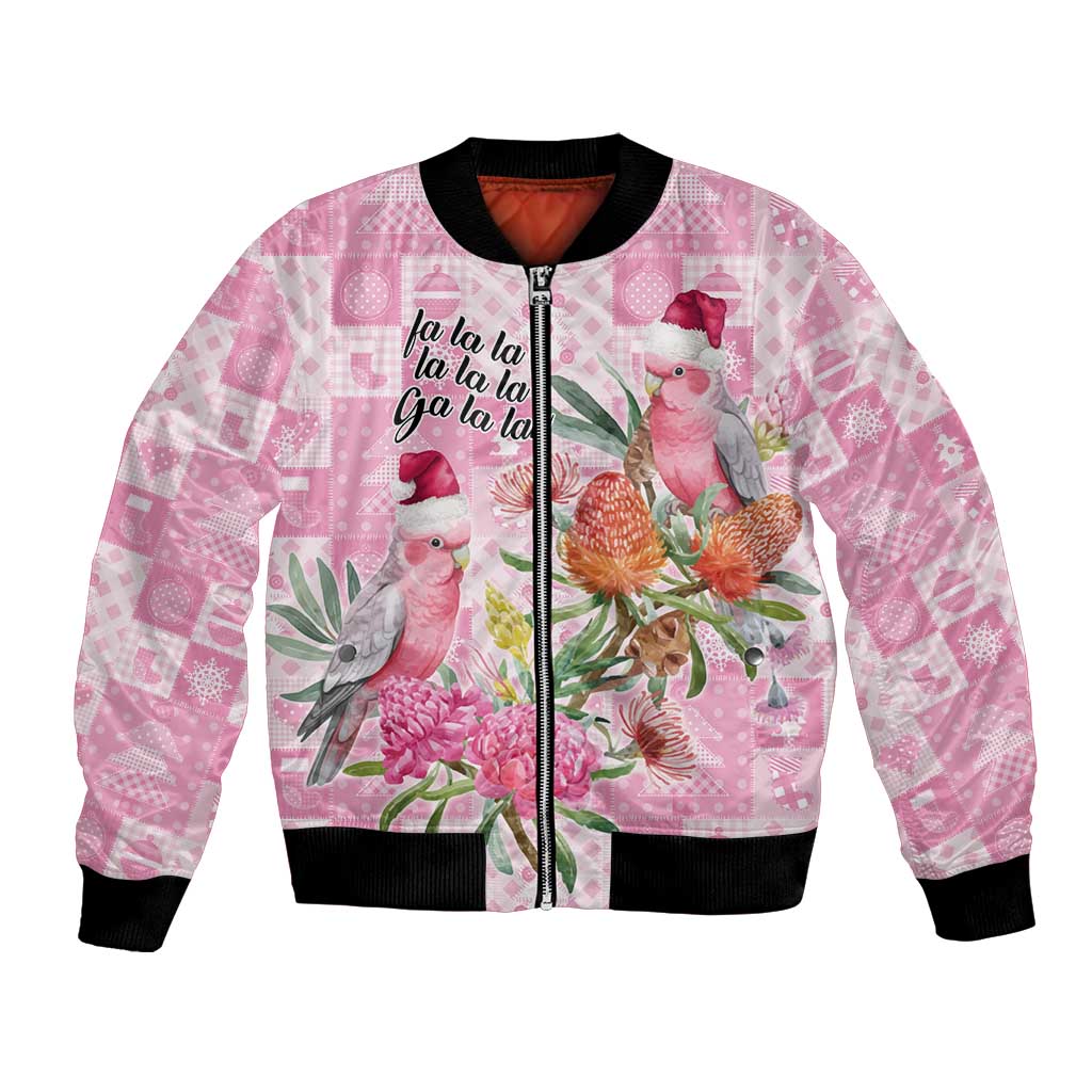 Sweet Pink Cockatoo’s Aussie Santa Bomber Jacket Australia Christmas Vibes - Aussie Hoodie