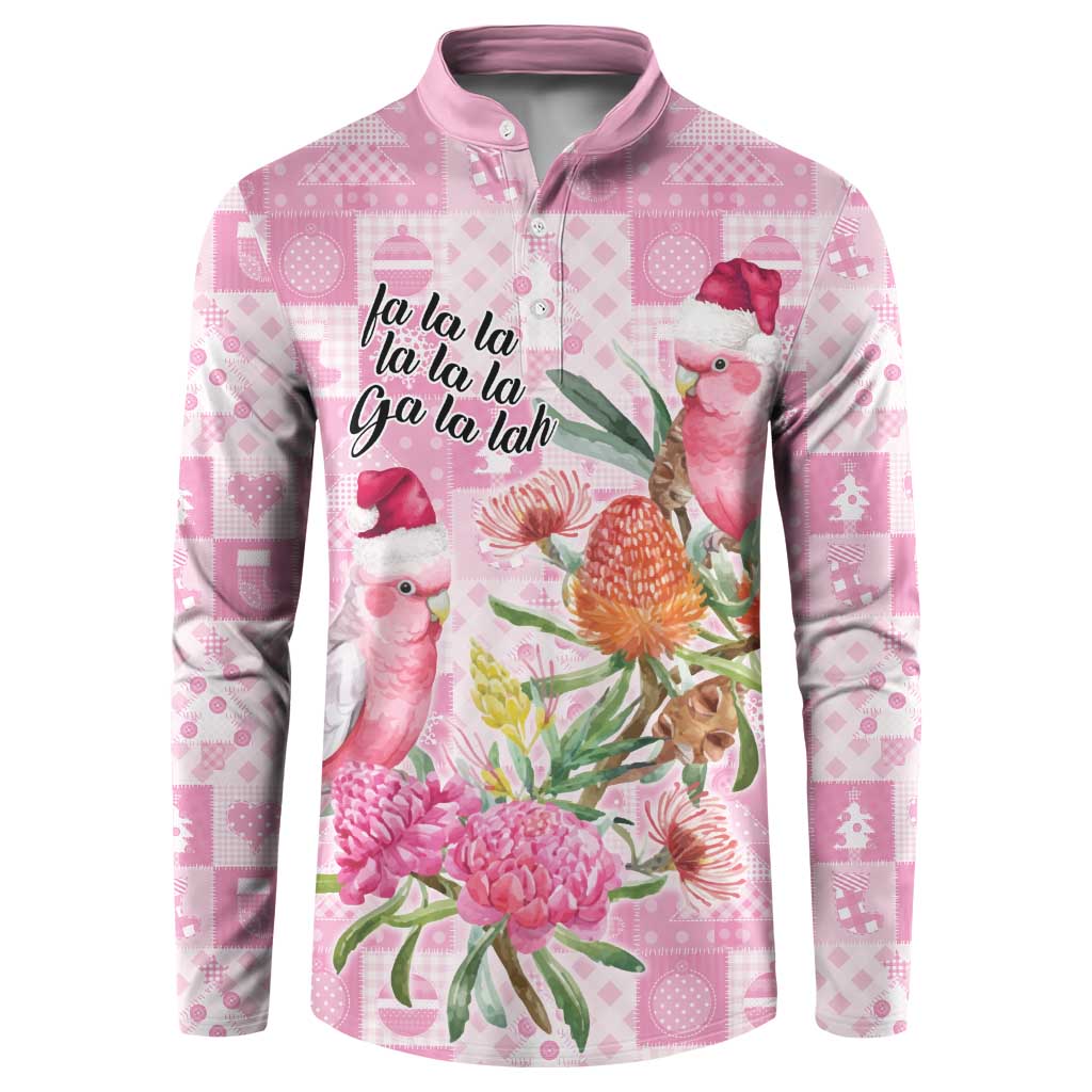 Sweet Pink Cockatoo’s Aussie Santa Button Sweatshirt Australia Christmas Vibes - Aussie Hoodie