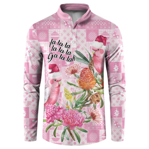 Sweet Pink Cockatoo’s Aussie Santa Button Sweatshirt Australia Christmas Vibes - Aussie Hoodie