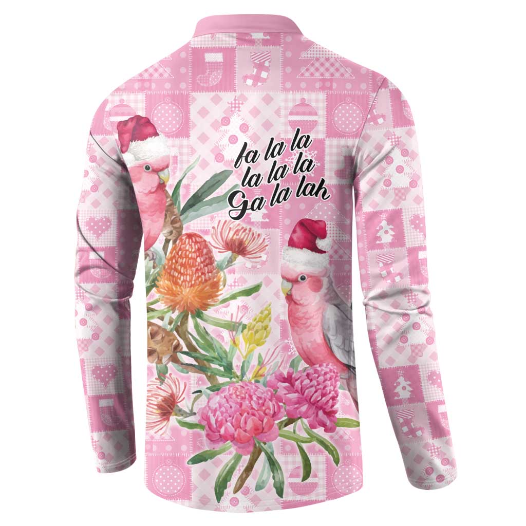 Sweet Pink Cockatoo’s Aussie Santa Button Sweatshirt Australia Christmas Vibes - Aussie Hoodie