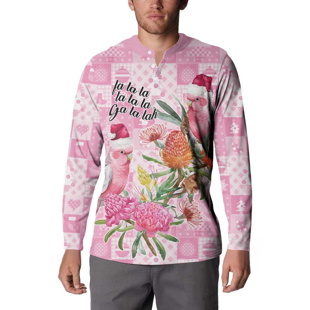 Sweet Pink Cockatoo’s Aussie Santa Button Sweatshirt Australia Christmas Vibes - Aussie Hoodie