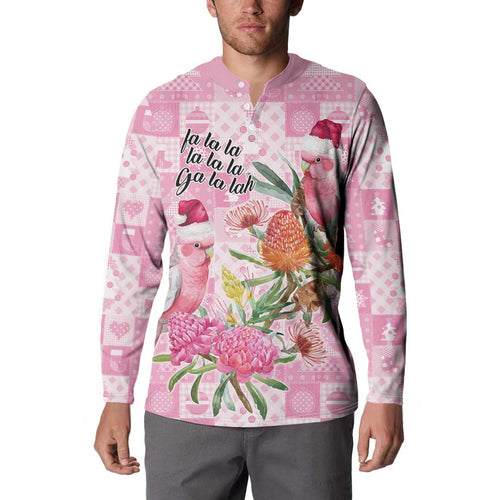 Sweet Pink Cockatoo’s Aussie Santa Button Sweatshirt Australia Christmas Vibes - Aussie Hoodie