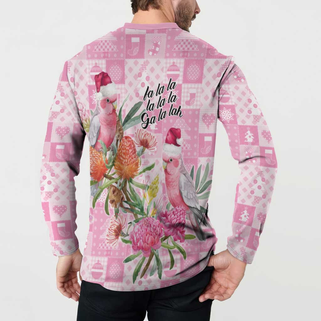 Sweet Pink Cockatoo’s Aussie Santa Button Sweatshirt Australia Christmas Vibes - Aussie Hoodie