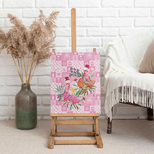 Sweet Pink Cockatoo’s Aussie Santa Canvas Wall Art Australia Christmas Vibes - Aussie Hoodie