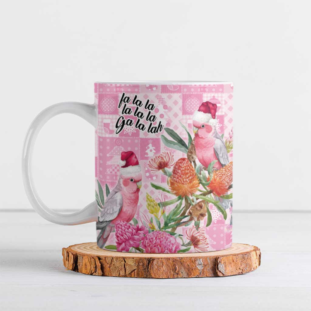 Sweet Pink Cockatoo’s Aussie Santa Ceramic Mug Australia Christmas Vibes - Aussie Hoodie