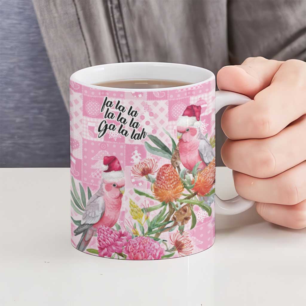 Sweet Pink Cockatoo’s Aussie Santa Ceramic Mug Australia Christmas Vibes - Aussie Hoodie