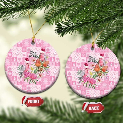 Sweet Pink Cockatoo’s Aussie Santa Ceramic Ornament Australia Christmas Vibes - Aussie Hoodie
