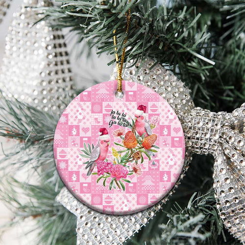 Sweet Pink Cockatoo’s Aussie Santa Ceramic Ornament Australia Christmas Vibes - Aussie Hoodie