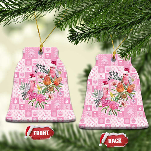 Sweet Pink Cockatoo’s Aussie Santa Ceramic Ornament Australia Christmas Vibes - Aussie Hoodie