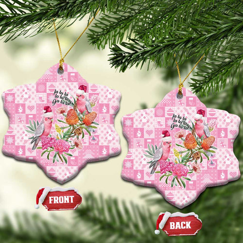 Sweet Pink Cockatoo’s Aussie Santa Ceramic Ornament Australia Christmas Vibes - Aussie Hoodie