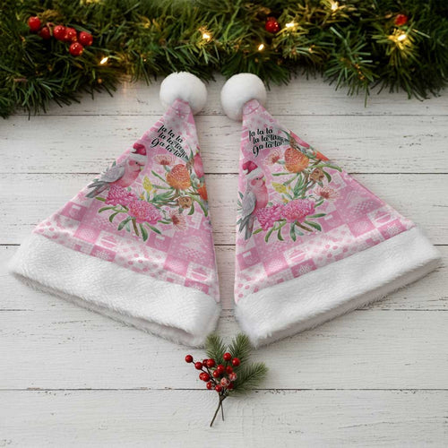 Sweet Pink Cockatoo’s Aussie Santa Christmas Santa Hat Australia Christmas Vibes - Aussie Hoodie