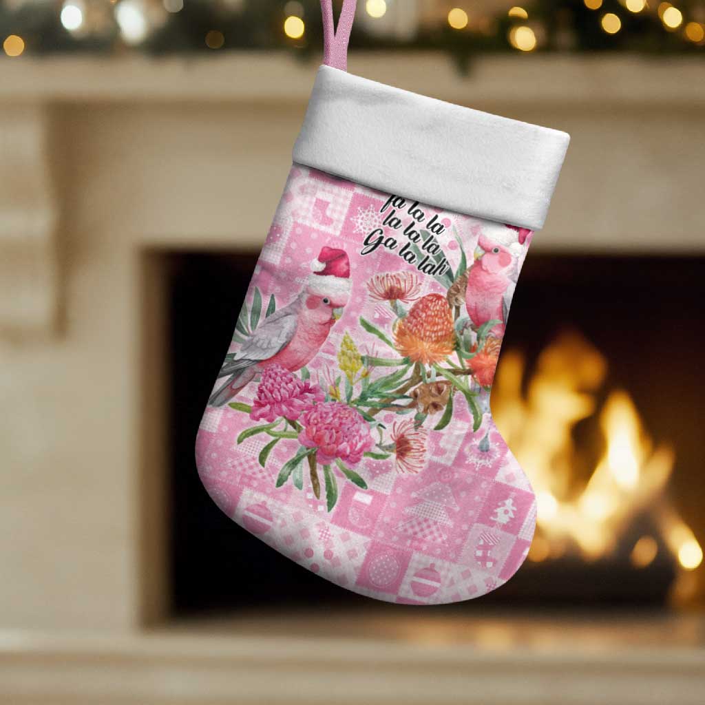 Sweet Pink Cockatoo’s Aussie Santa Christmas Stocking Australia Christmas Vibes - Aussie Hoodie