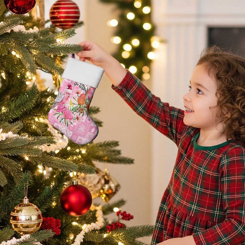 Sweet Pink Cockatoo’s Aussie Santa Christmas Stocking Australia Christmas Vibes - Aussie Hoodie