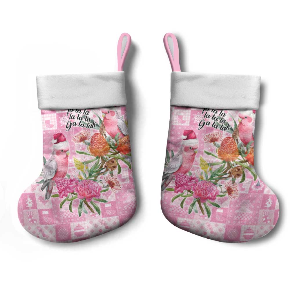 Sweet Pink Cockatoo’s Aussie Santa Christmas Stocking Australia Christmas Vibes - Aussie Hoodie
