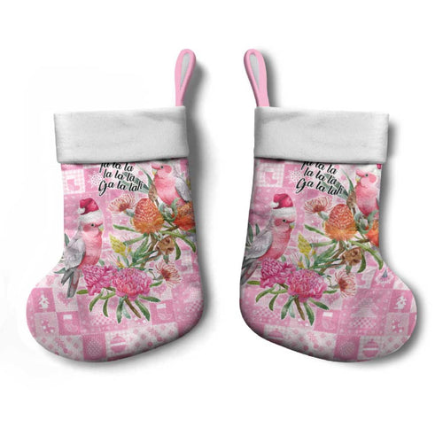 Sweet Pink Cockatoo’s Aussie Santa Christmas Stocking Australia Christmas Vibes - Aussie Hoodie