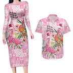 Sweet Pink Cockatoo’s Aussie Santa Couples Matching Long Sleeve Bodycon Dress and Hawaiian Shirt Australia Christmas Vibes - Aussie Hoodie
