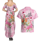 Sweet Pink Cockatoo’s Aussie Santa Couples Matching Summer Maxi Dress and Hawaiian Shirt Australia Christmas Vibes - Aussie Hoodie
