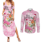Sweet Pink Cockatoo’s Aussie Santa Couples Matching Summer Maxi Dress and Long Sleeve Button Shirt Australia Christmas Vibes - Aussie Hoodie