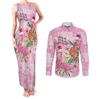 Sweet Pink Cockatoo’s Aussie Santa Couples Matching Tank Maxi Dress and Long Sleeve Button Shirt Australia Christmas Vibes - Aussie Hoodie