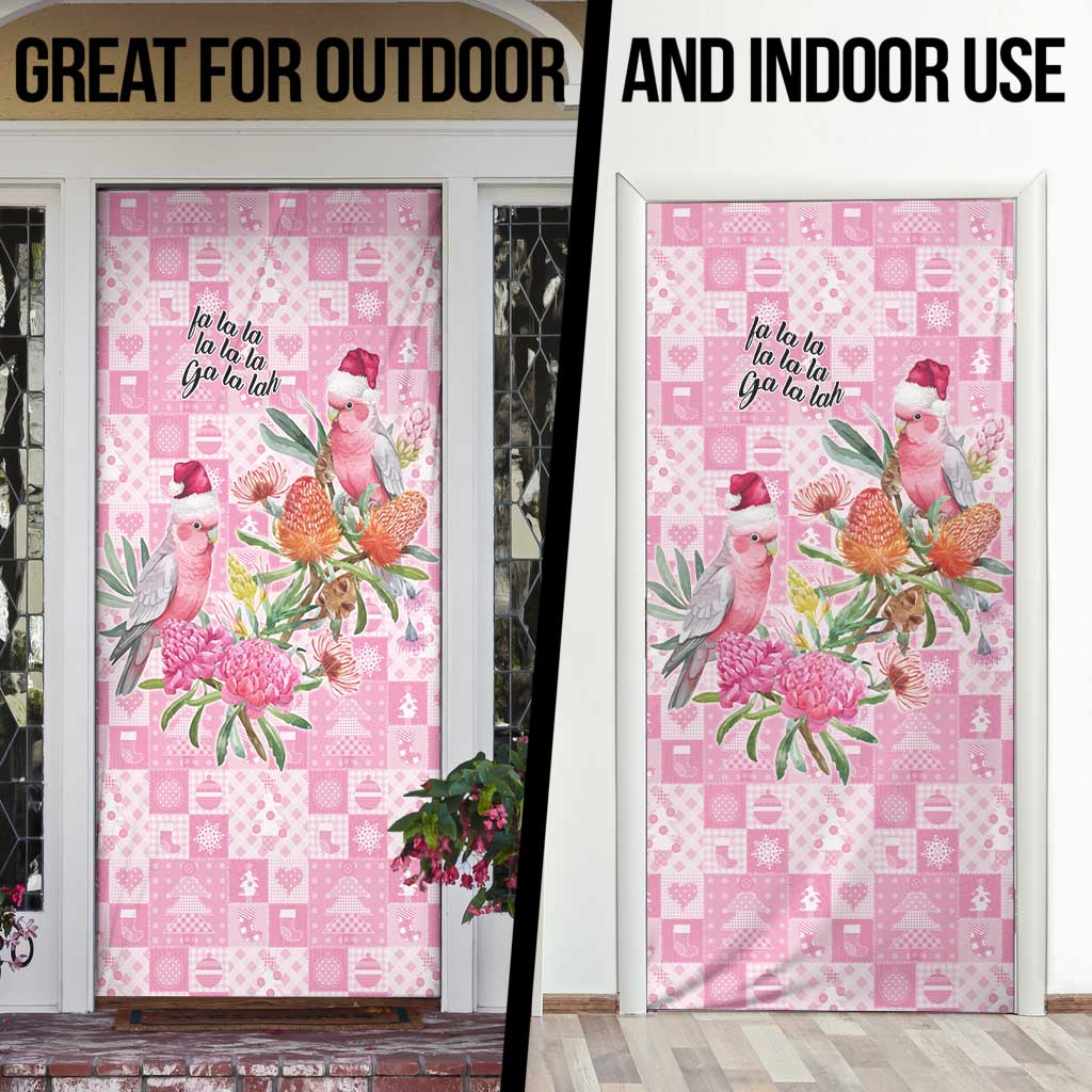 Sweet Pink Cockatoo’s Aussie Santa Door Cover Australia Christmas Vibes - Aussie Hoodie