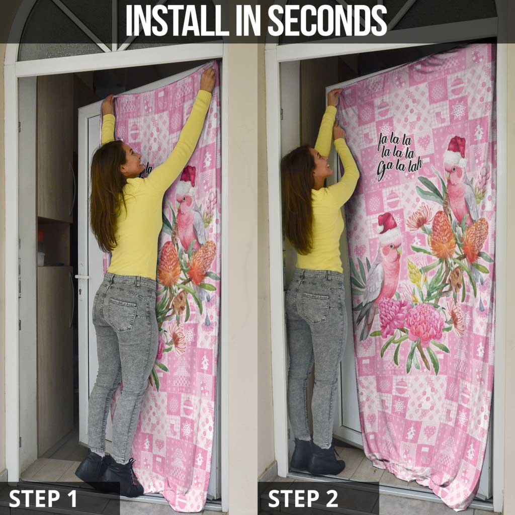 Sweet Pink Cockatoo’s Aussie Santa Door Cover Australia Christmas Vibes - Aussie Hoodie
