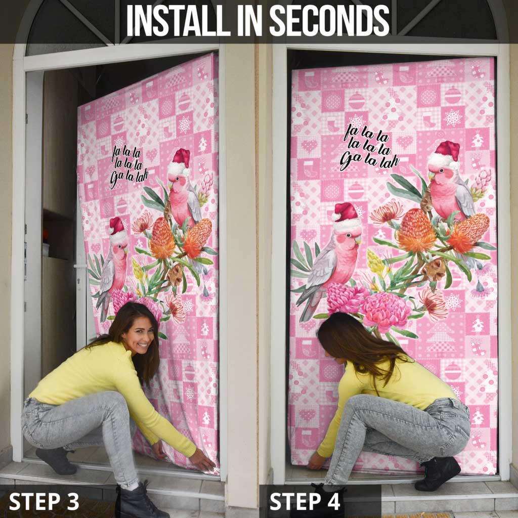Sweet Pink Cockatoo’s Aussie Santa Door Cover Australia Christmas Vibes - Aussie Hoodie