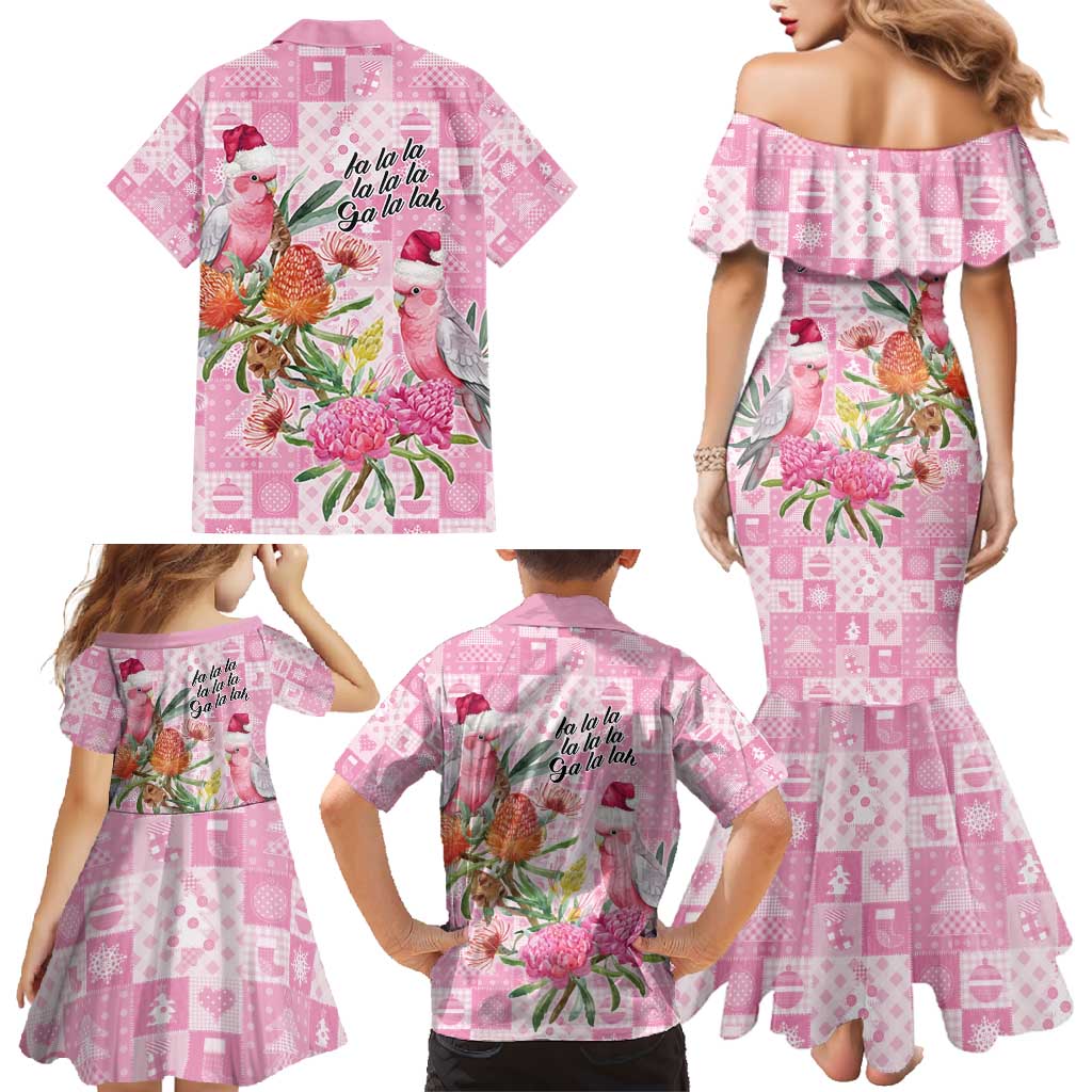 Sweet Pink Cockatoo’s Aussie Santa Family Matching Mermaid Dress and Hawaiian Shirt Australia Christmas Vibes - Aussie Hoodie