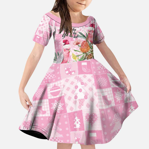 Sweet Pink Cockatoo’s Aussie Santa Family Matching Off Shoulder Maxi Dress and Hawaiian Shirt Australia Christmas Vibes - Aussie Hoodie
