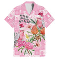 Sweet Pink Cockatoo’s Aussie Santa Family Matching Off Shoulder Maxi Dress and Hawaiian Shirt Australia Christmas Vibes - Aussie Hoodie