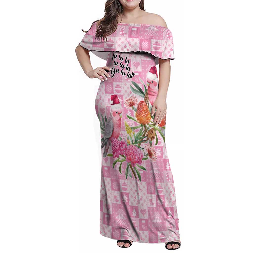 Sweet Pink Cockatoo’s Aussie Santa Family Matching Off Shoulder Maxi Dress and Hawaiian Shirt Australia Christmas Vibes - Aussie Hoodie