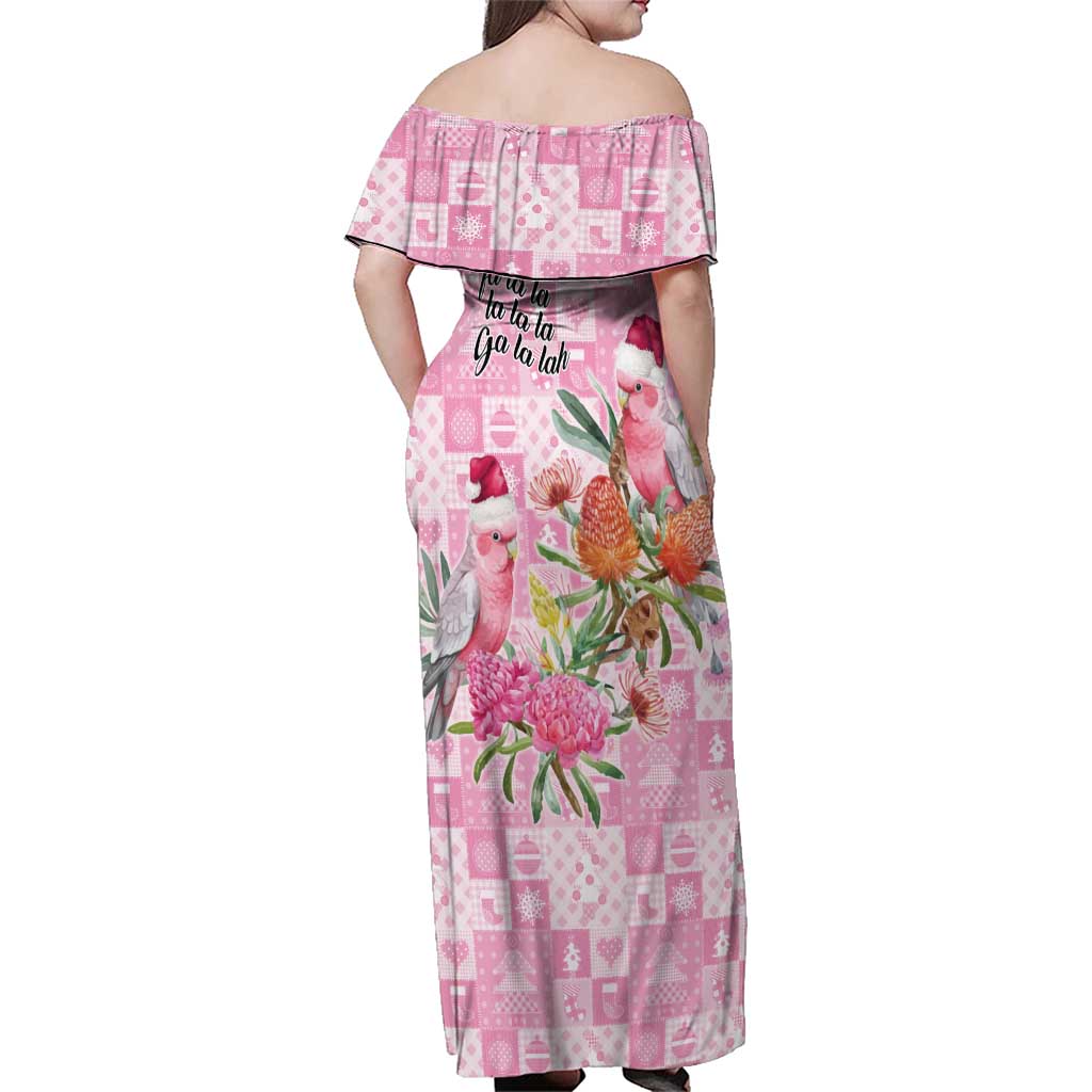 Sweet Pink Cockatoo’s Aussie Santa Family Matching Off Shoulder Maxi Dress and Hawaiian Shirt Australia Christmas Vibes - Aussie Hoodie