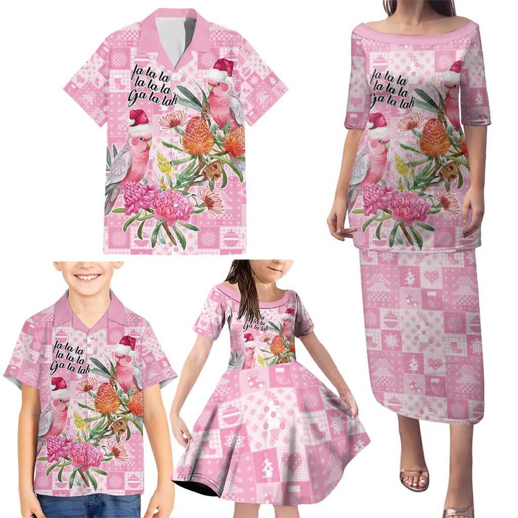 Sweet Pink Cockatoo’s Aussie Santa Family Matching Puletasi and Hawaiian Shirt Australia Christmas Vibes - Aussie Hoodie