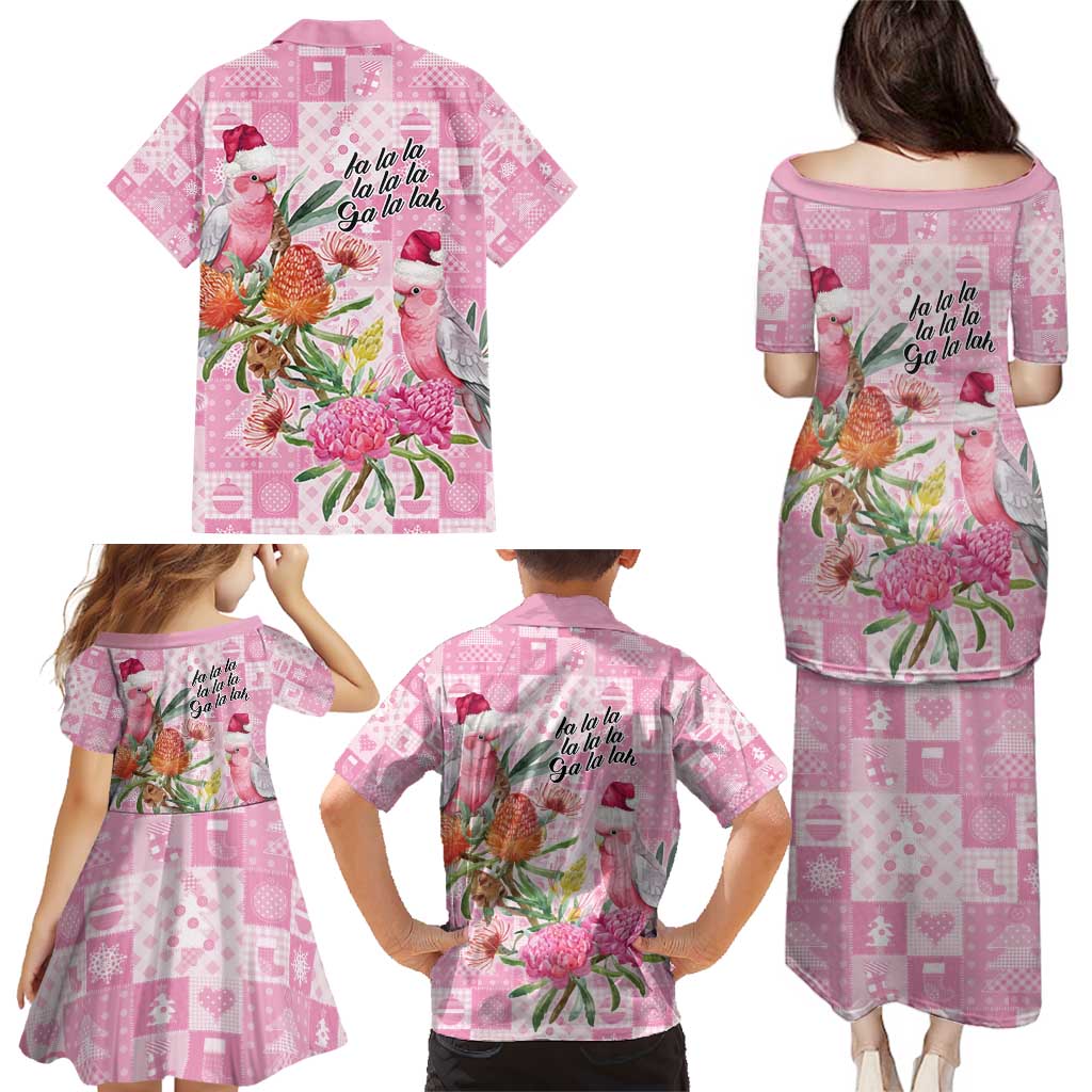 Sweet Pink Cockatoo’s Aussie Santa Family Matching Puletasi and Hawaiian Shirt Australia Christmas Vibes - Aussie Hoodie