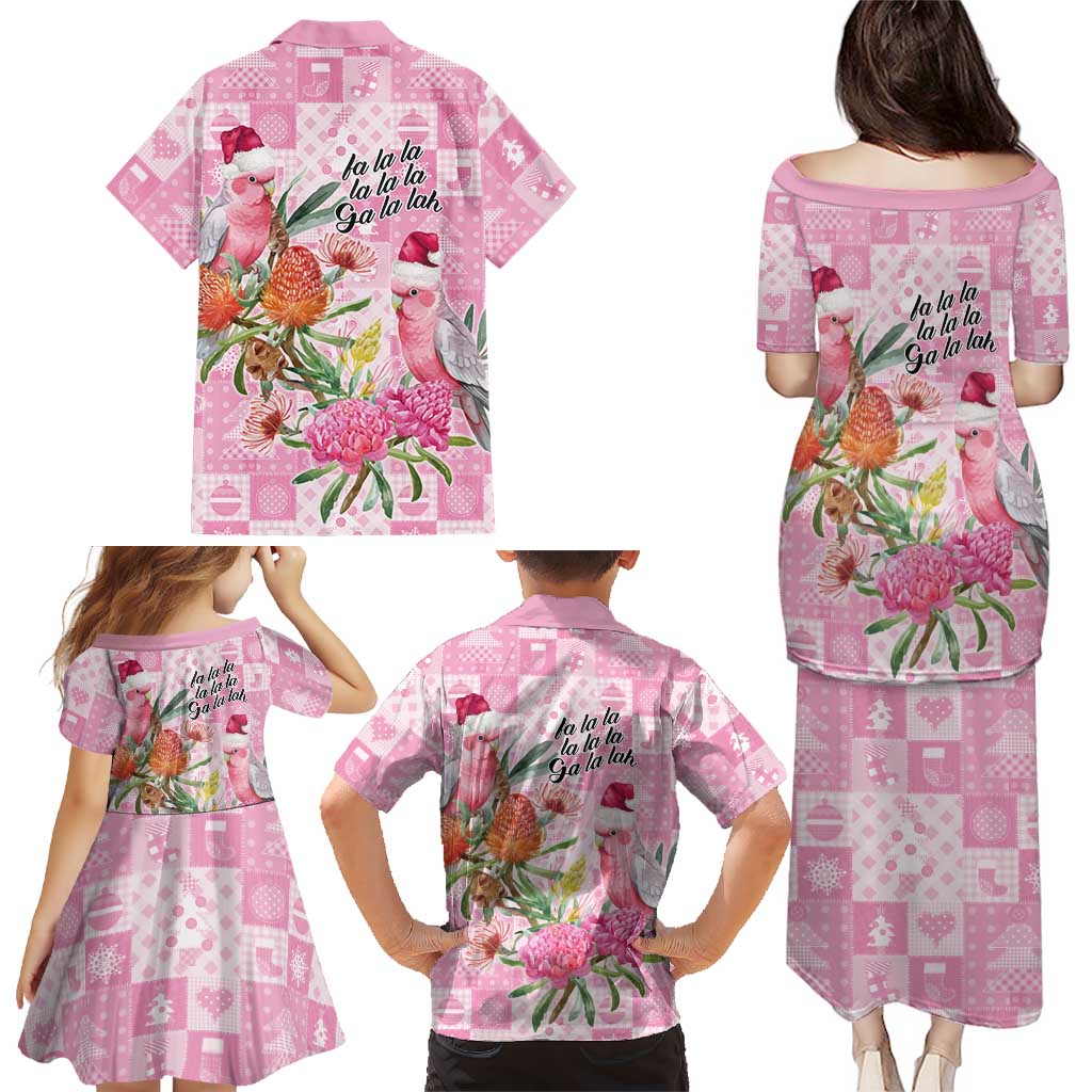Sweet Pink Cockatoo’s Aussie Santa Family Matching Puletasi and Hawaiian Shirt Australia Christmas Vibes - Aussie Hoodie