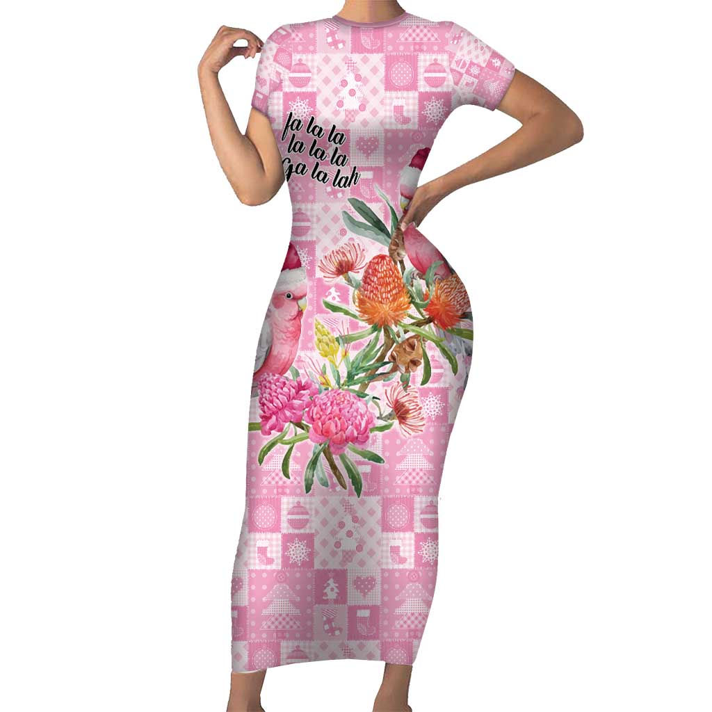 Sweet Pink Cockatoo’s Aussie Santa Family Matching Short Sleeve Bodycon Dress and Hawaiian Shirt Australia Christmas Vibes - Aussie Hoodie