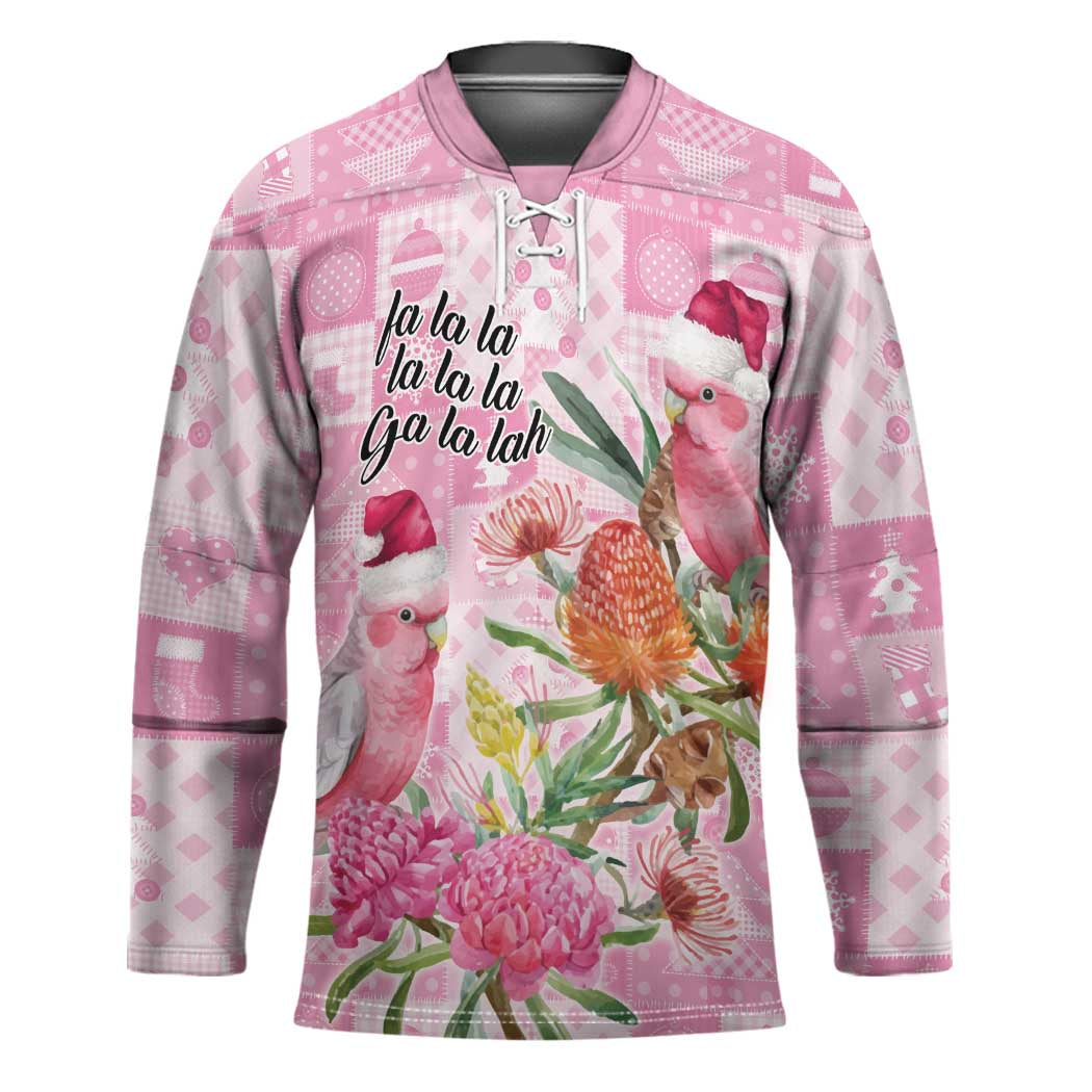 Sweet Pink Cockatoo���s Aussie Santa Hockey Jersey Australia Christmas Vibes - Aussie Hoodie
