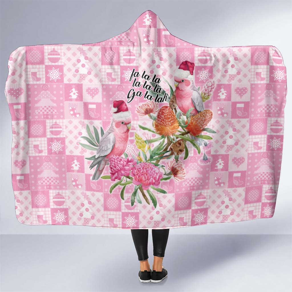 Sweet Pink Cockatoo’s Aussie Santa Hooded Blanket Australia Christmas Vibes - Aussie Hoodie