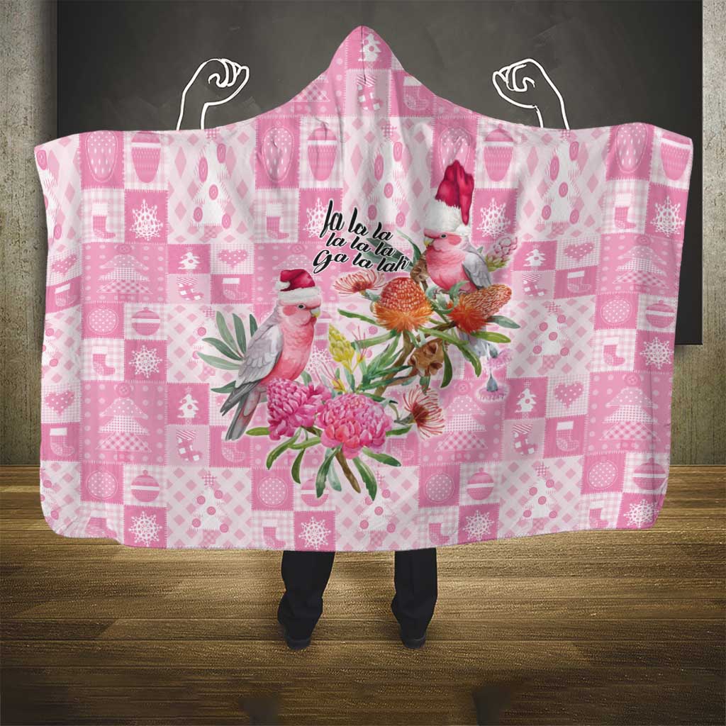 Sweet Pink Cockatoo’s Aussie Santa Hooded Blanket Australia Christmas Vibes - Aussie Hoodie