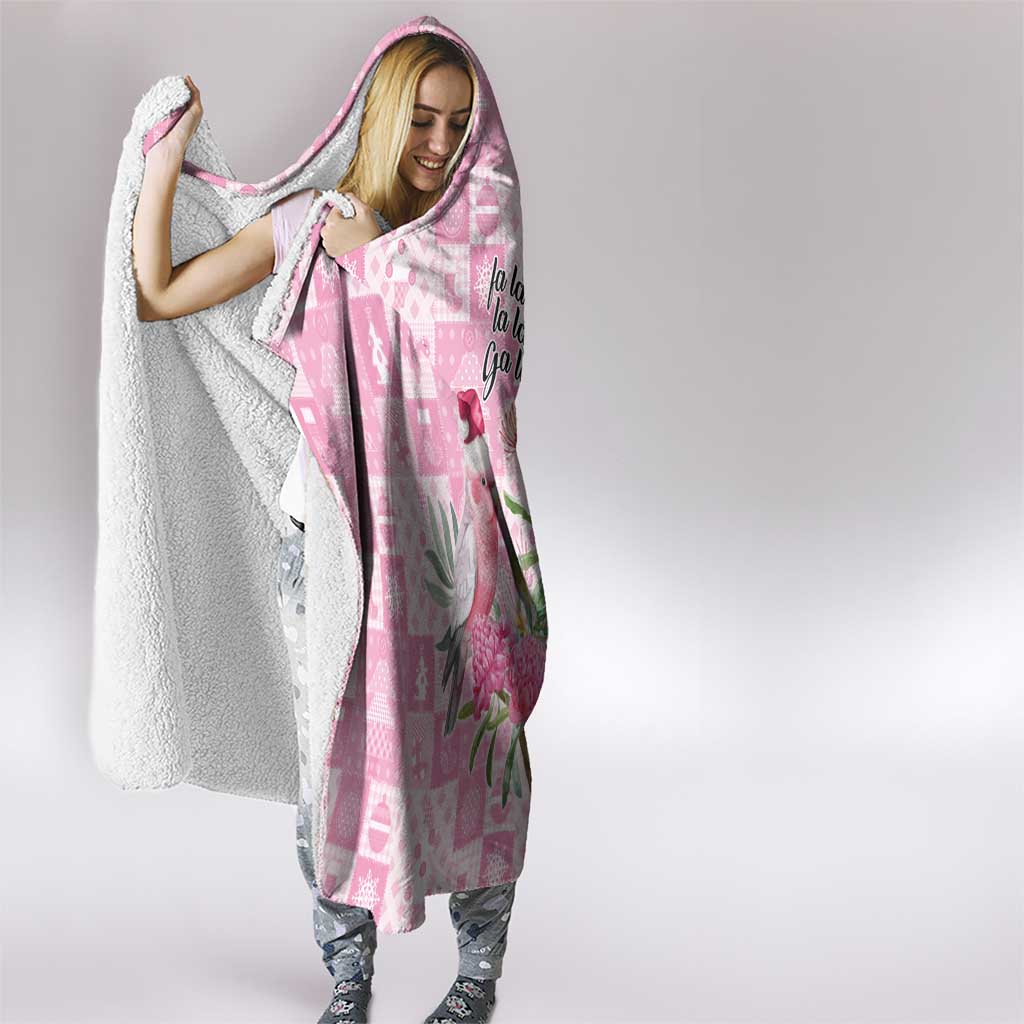Sweet Pink Cockatoo’s Aussie Santa Hooded Blanket Australia Christmas Vibes - Aussie Hoodie