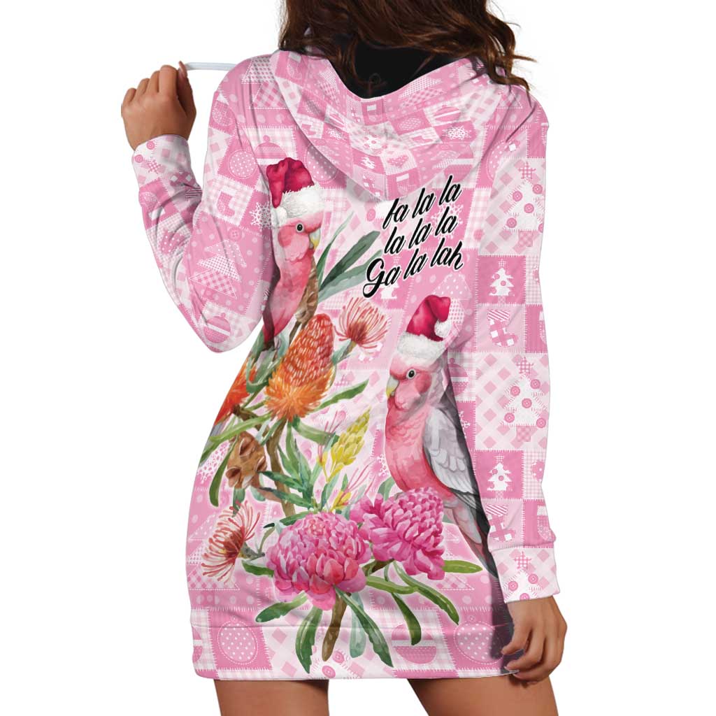 Sweet Pink Cockatoo’s Aussie Santa Hoodie Dress Australia Christmas Vibes - Aussie Hoodie