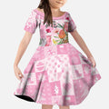 Sweet Pink Cockatoo’s Aussie Santa Kid Short Sleeve Dress Australia Christmas Vibes - Aussie Hoodie