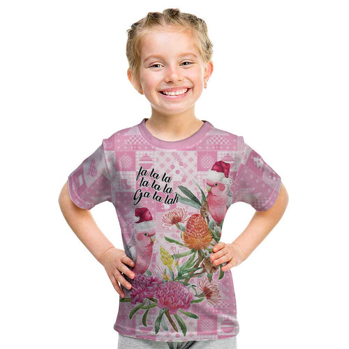 Sweet Pink Cockatoo’s Aussie Santa Kid T Shirt Australia Christmas Vibes - Aussie Hoodie