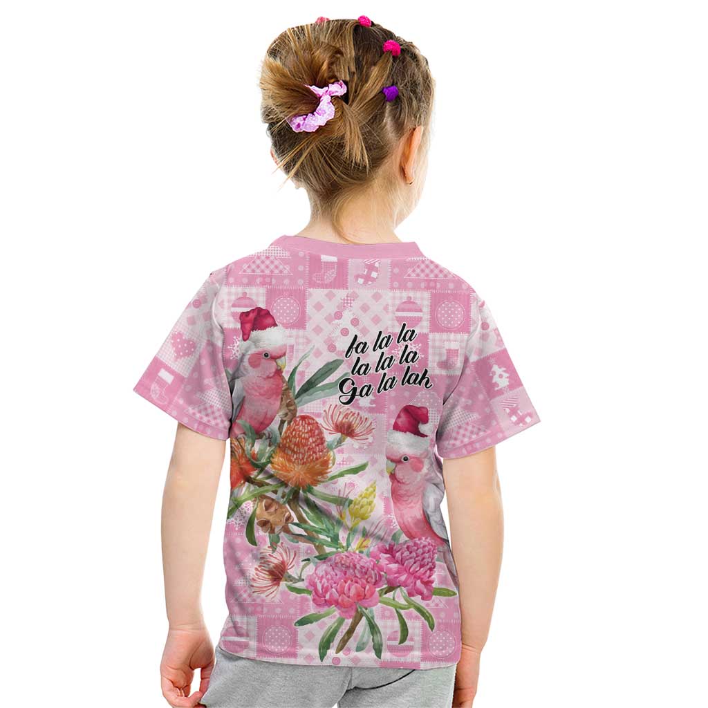 Sweet Pink Cockatoo’s Aussie Santa Kid T Shirt Australia Christmas Vibes - Aussie Hoodie