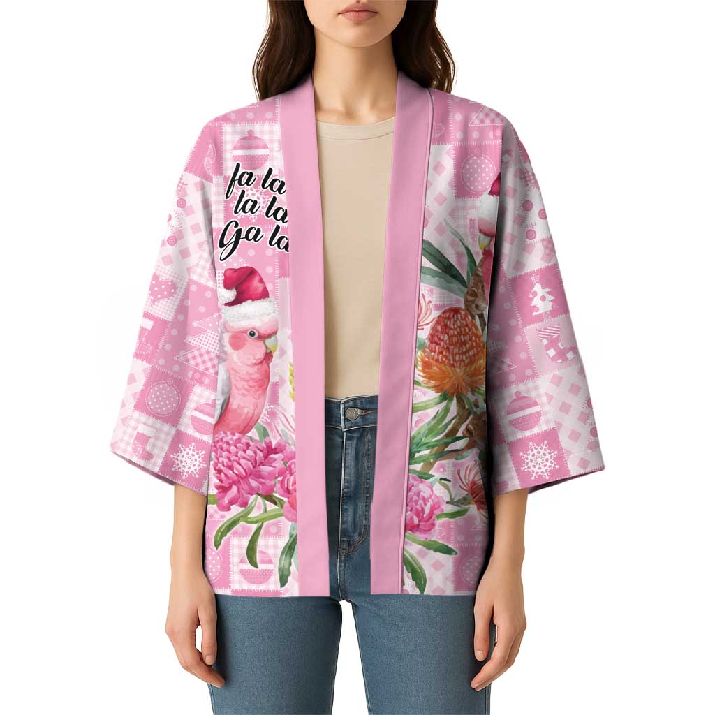 Sweet Pink Cockatoo’s Aussie Santa Kimono Australia Christmas Vibes - Aussie Hoodie
