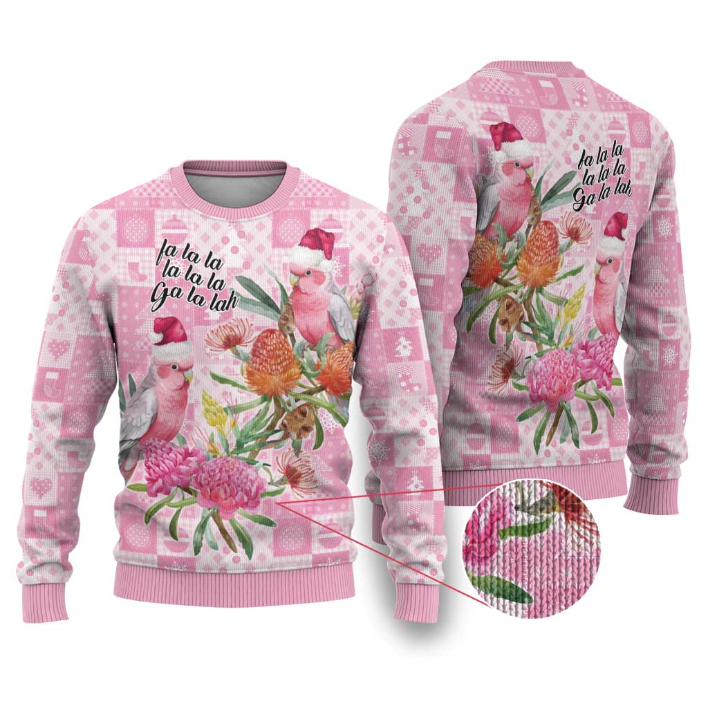 Sweet Pink Cockatoo’s Aussie Santa Ugly Christmas Sweater Australia Christmas Vibes - Aussie Hoodie